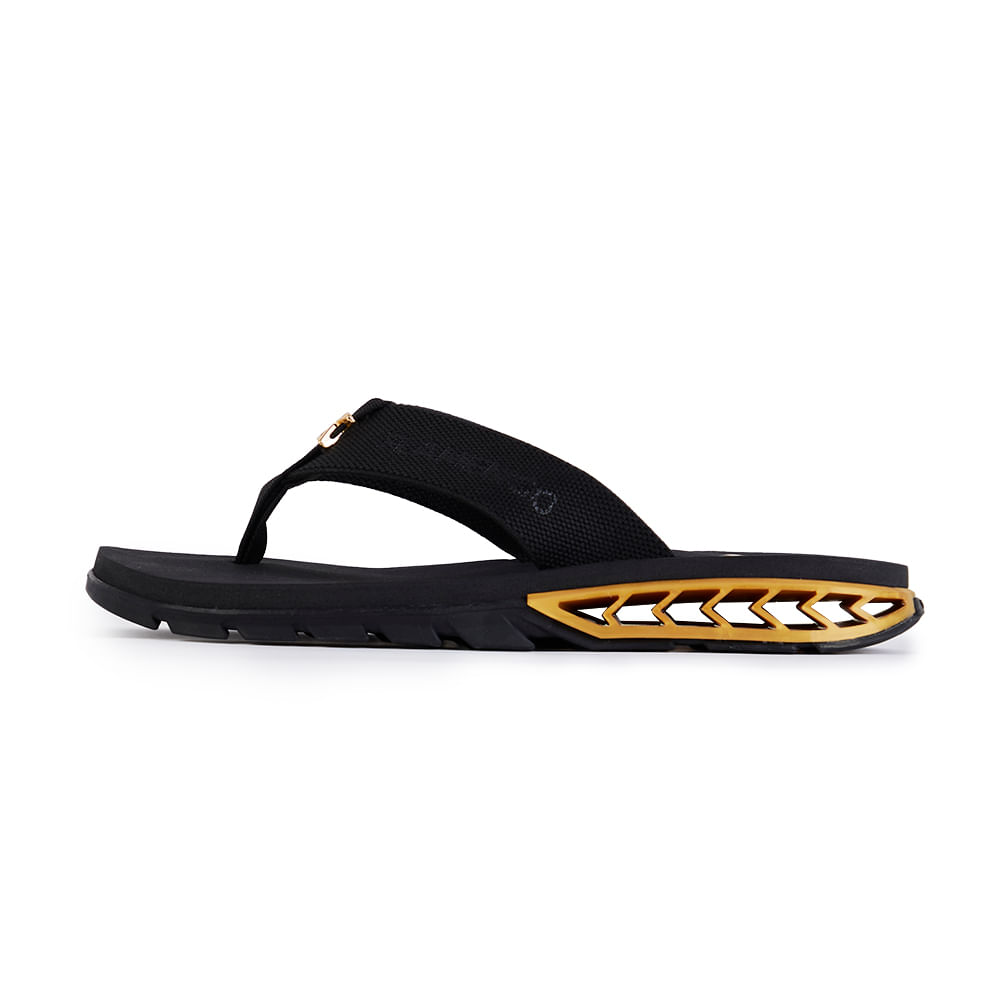 Sandália Kenner Rakka Flamengo Preto Com Dourado