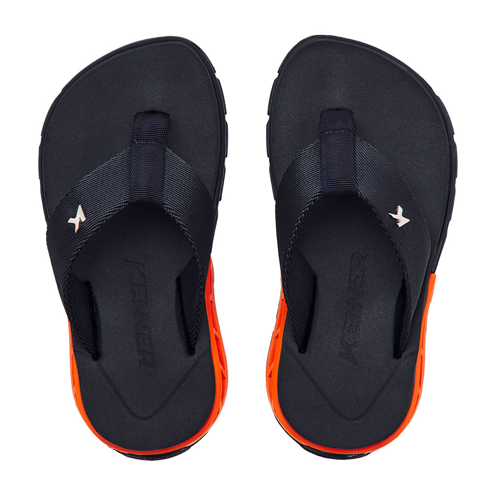 Sandália Kenner Rakka Kids Preto Com Laranja