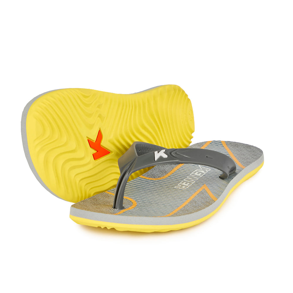 Sandália Kenner Summer Classic Amarelo E Cinza